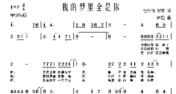 我的梦里全是你_通俗唱法乐谱_词曲:杜华伟 肖环 老石