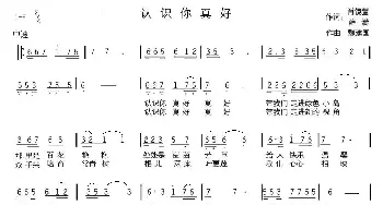 认识你真好_通俗唱法乐谱_词曲:肖镜萱 魏建国