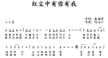 红尘中有你有我_通俗唱法乐谱_词曲:高国军 阿汝汗