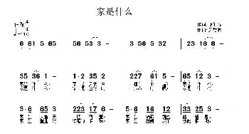 家是什么_通俗唱法乐谱_词曲:康健春 武秀林