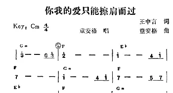 你的爱我只能擦肩而过_通俗唱法乐谱_词曲:王中言 童安格