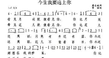 今生我要追上你 _通俗唱法乐谱_词曲:唐金城 贾铭