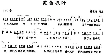 黄色枫叶_通俗唱法乐谱_词曲:薛之谦 薛之谦