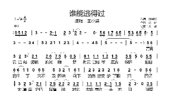 谁能逃得过_通俗唱法乐谱_词曲:孙学明 雨妃