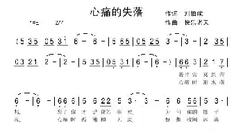 心痛的失落_通俗唱法乐谱_词曲:刘伯成 快乐老天