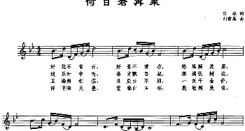 何日君再来_通俗唱法乐谱_词曲:贝林 刘雪庵