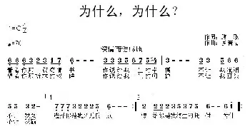 为什么，为什么？_通俗唱法乐谱_词曲:路歌 乡音情