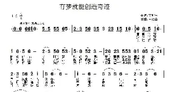 有梦就有奇迹_通俗唱法乐谱_词曲:芮彭年 王德山