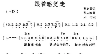 跟着感觉走_通俗唱法乐谱_词曲:陈家丽 陈志远