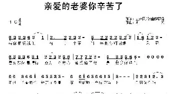 亲爱的老婆你辛苦了_通俗唱法乐谱_词曲:云淡风清 幽梦花落 阿力