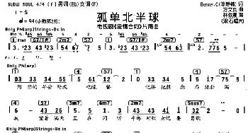 孤单北半球_通俗唱法乐谱_词曲: