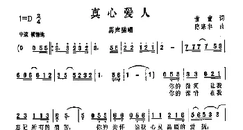 真心爱人_通俗唱法乐谱_词曲:童童 陈涤非