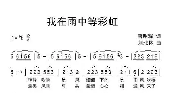 我在雨中等彩虹_通俗唱法乐谱_词曲:唐明辉 刘北休