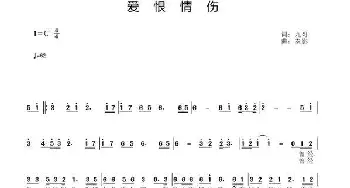 爱恨情伤_通俗唱法乐谱_词曲:杨守刚 秦影