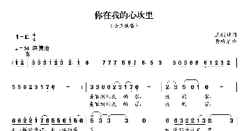 你在我的心坎里_通俗唱法乐谱_词曲:王剑钟 黄格省