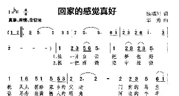 回家的感觉真好_通俗唱法乐谱_词曲:陈福利 华秀