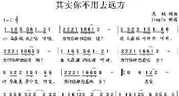 其实你不用去远方_通俗唱法乐谱_词曲:高枫 高枫