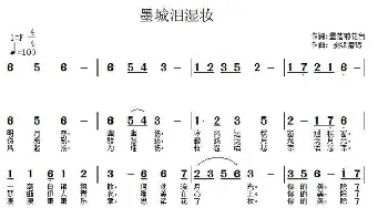 墨城泪湿妆_通俗唱法乐谱_词曲:墨落菊花台 剑锋磨砺