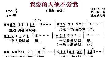 我爱的人他不爱我_通俗唱法乐谱_词曲:吴向飞 孙楠