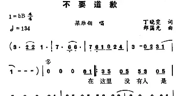 不要道歉_通俗唱法乐谱_词曲:丁晓雯 郑国光