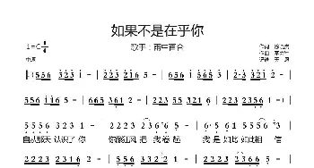 如果不是在乎你_通俗唱法乐谱_词曲:徐晓岚 李勇军