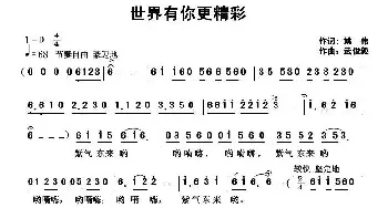 世界有你更精彩_通俗唱法乐谱_词曲:姚伟 武俊毅