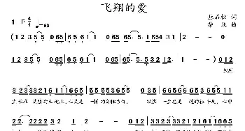 飞翔的爱_通俗唱法乐谱_词曲:悬石松 柴欣