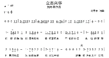 立志兴华_通俗唱法乐谱_词曲:刘寿平 刘寿平