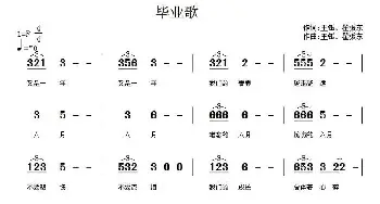 毕业歌_通俗唱法乐谱_词曲:王钰 翟振东 王钰 翟振东