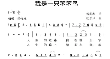 我是一只笨笨鸟_通俗唱法乐谱_词曲:杨成春 殷景阳