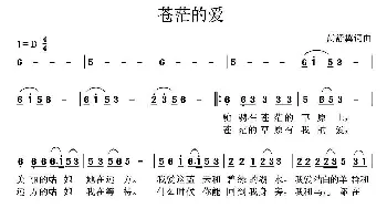 苍茫的爱_通俗唱法乐谱_词曲:黄舒翼 黄舒翼