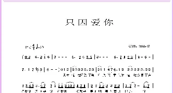 只因爱你_通俗唱法乐谱_词曲:刘春爱 刘春爱