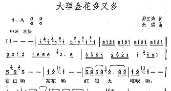 大理金花多又多_通俗唱法乐谱_词曲:郑江涛 朱骐