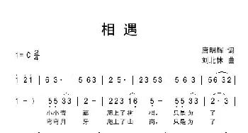 相遇_通俗唱法乐谱_词曲:唐明辉 刘北休