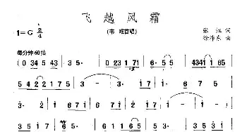 飞越风霜_通俗唱法乐谱_词曲:张虹 徐沛东