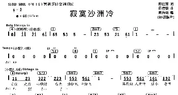 寂寞沙洲冷_通俗唱法乐谱_词曲:陈信荣 周传雄