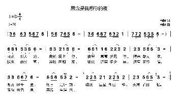 思念是我想你的夜_通俗唱法乐谱_词曲:商槐 商槐