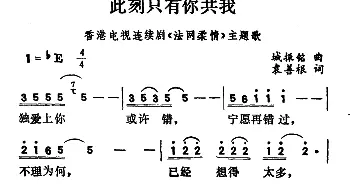 此刻只有你共我_通俗唱法乐谱_词曲:城振铭 袁善根