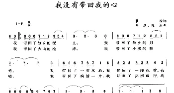 我没有带回我的心_美声唱法乐谱_词曲:瞿琮 刘庄 延生