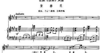 紫藤花_美声唱法乐谱_词曲:王泉 韩伟 施光南