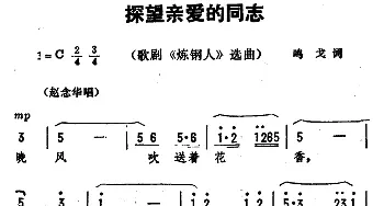 探望亲爱的同志_美声唱法乐谱_词曲:鸣戈 劫夫