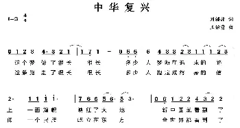 中华复兴_美声唱法乐谱_词曲:刘福波 王佑贵