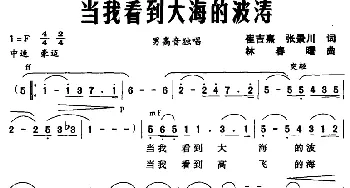 当我看到大海的波涛_美声唱法乐谱_词曲:崔吉熹 张景川 林春曙