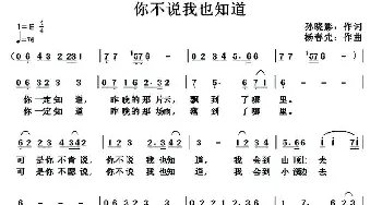 你不说我也知道_美声唱法乐谱_词曲:孙晓影 杨春先