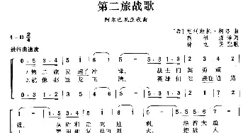 第二旅战歌(阿尔巴利亚)_外国歌谱_词曲:蔡祖淼译词 钟立民配歌