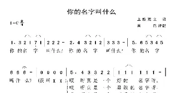 你的名字叫什么(日本)_外国歌谱_词曲: 上板茂之