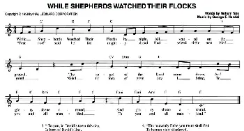 WHILE VSHEPHERDS WATCHED THEIR FLOCKS_外国歌谱_词曲: