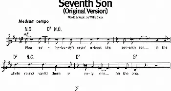 蓝调音乐：Seventh Son_外国歌谱_词曲: