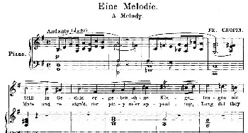 旋律 Eine Melodie _外国歌谱_词曲: 弗雷德里克·肖邦（Frederic Chopin）
