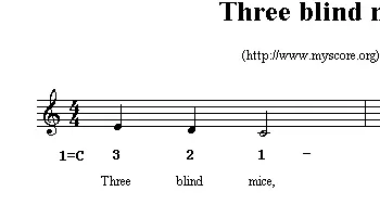 Three blind mice_外国歌谱_词曲: